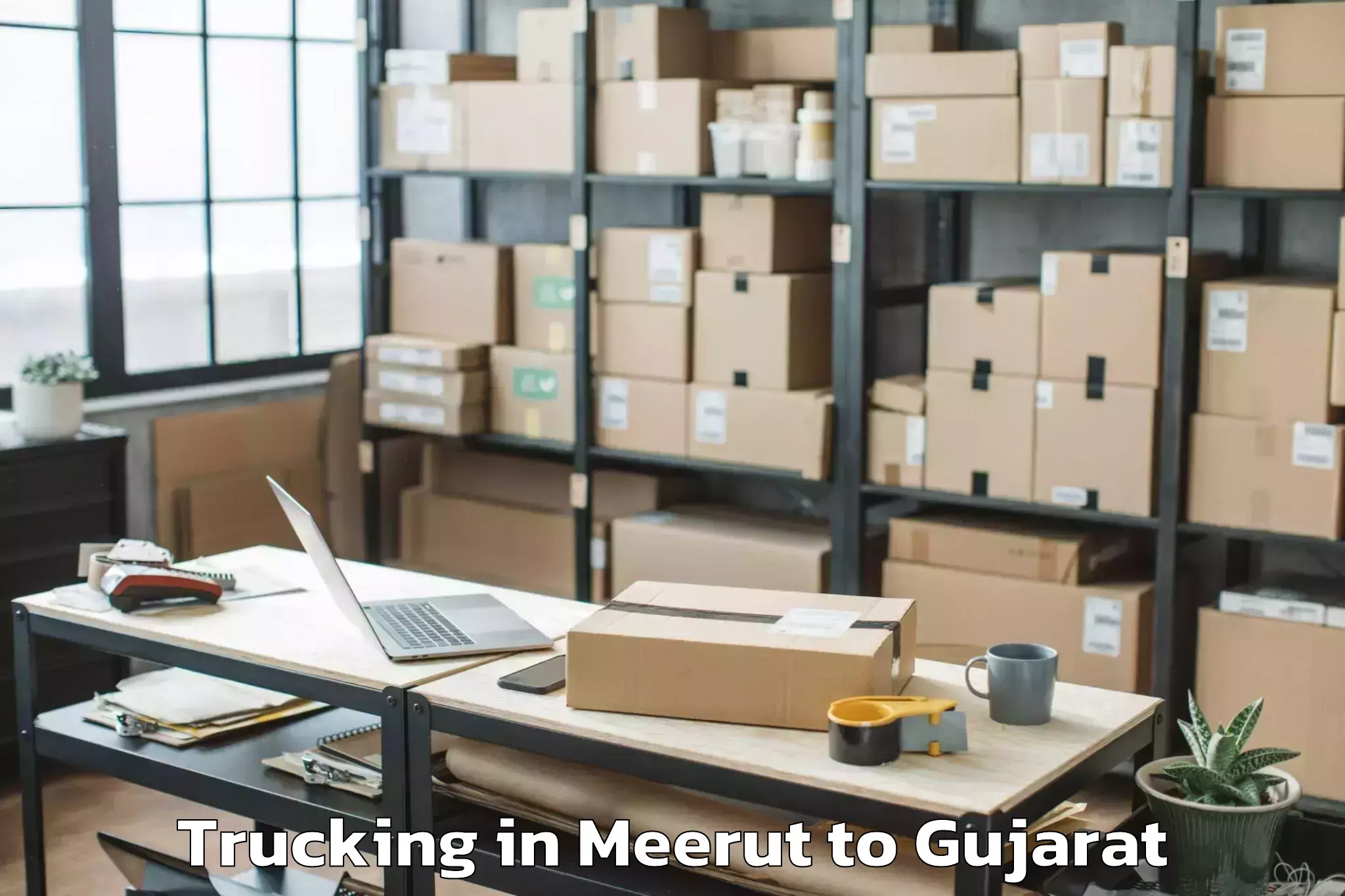 Book Meerut to Mahudha Trucking Online